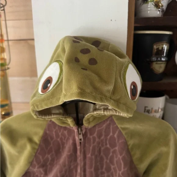 Disney Olive Green and Brown Squirt Turtle Costume Hoodie & Pants 12 months - Picture 2 of 9